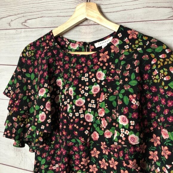 Topshop Austin Patch Floral Short Sleeve 2 - Picture 5 of 6